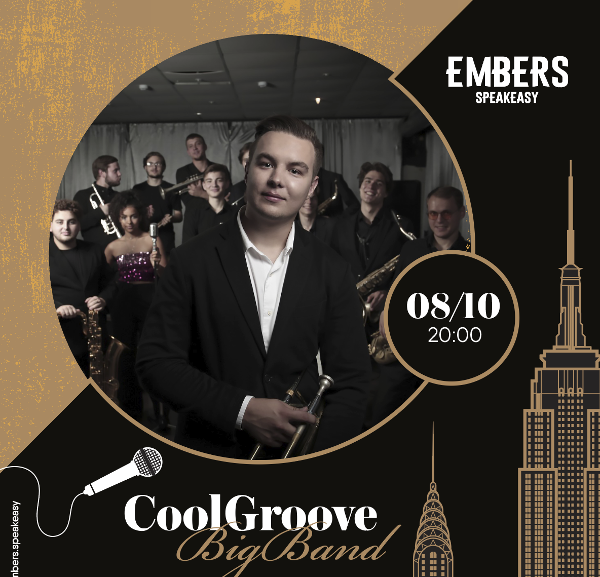Афиша! 08 октября — Big Band «Cool Groove» в Embers Speakeasy.